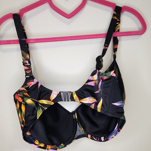 Fantasie 32H Palawan Black Padded Balcony Underwire Bikini Top - Picture 3 of 5